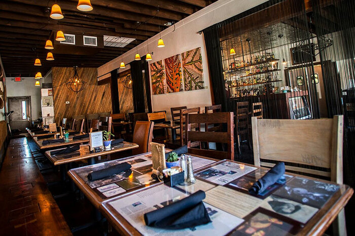 Inside view of the dining room at Buenos Aires Cafe in Austin, Texas