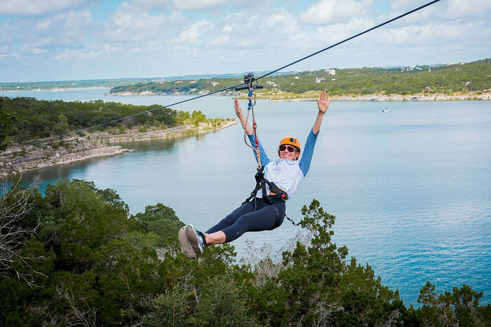 Zip Over Land and Lake with Lake Travis Zip Lines