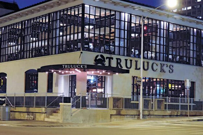 View from outside Truluck's restaurant in downtown Austin
